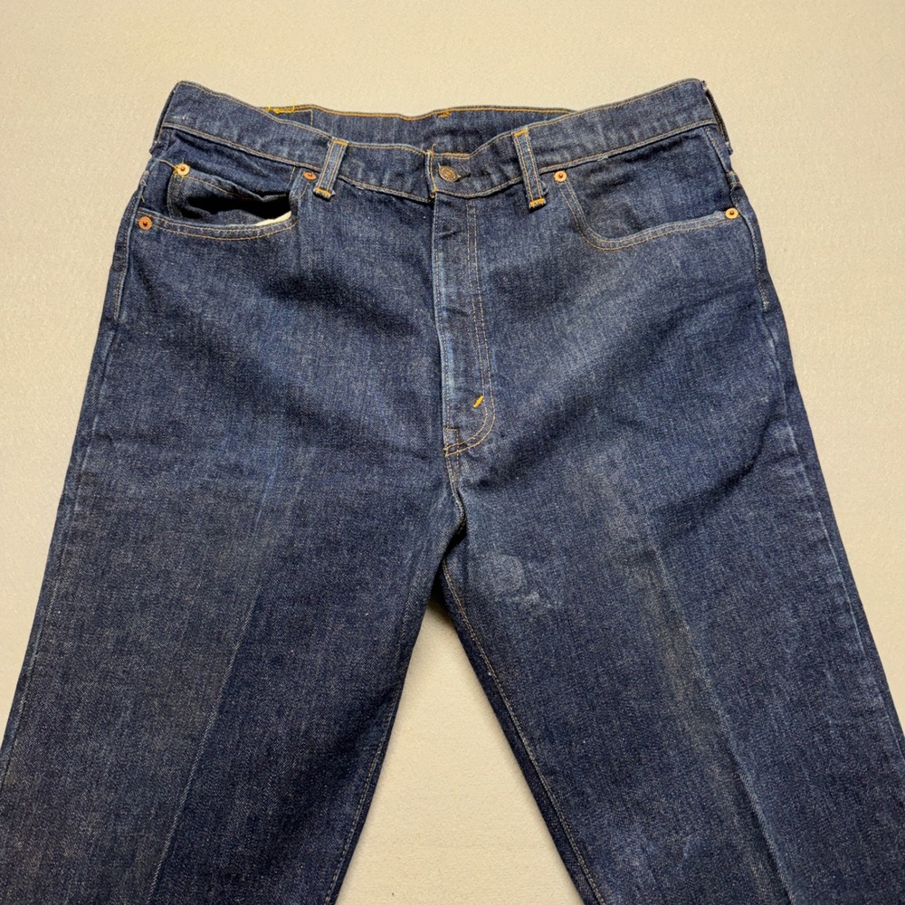 Vintage Levis 517 0217 Bootcut Jeans Dark Wash Indigo Made in USA Mens 38x36